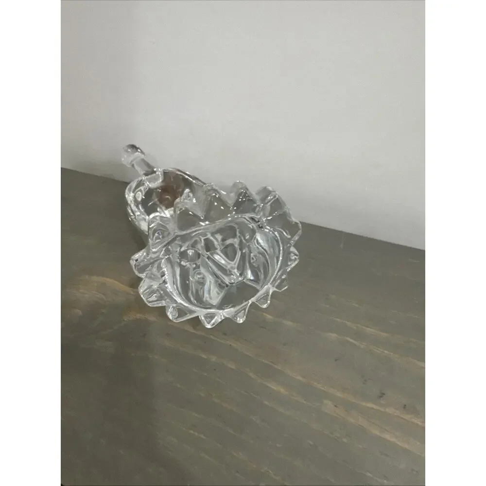 Sasaki Japan Crystal Glass Lion Figurine Accessory, Candy, Trinket Dish No Chips